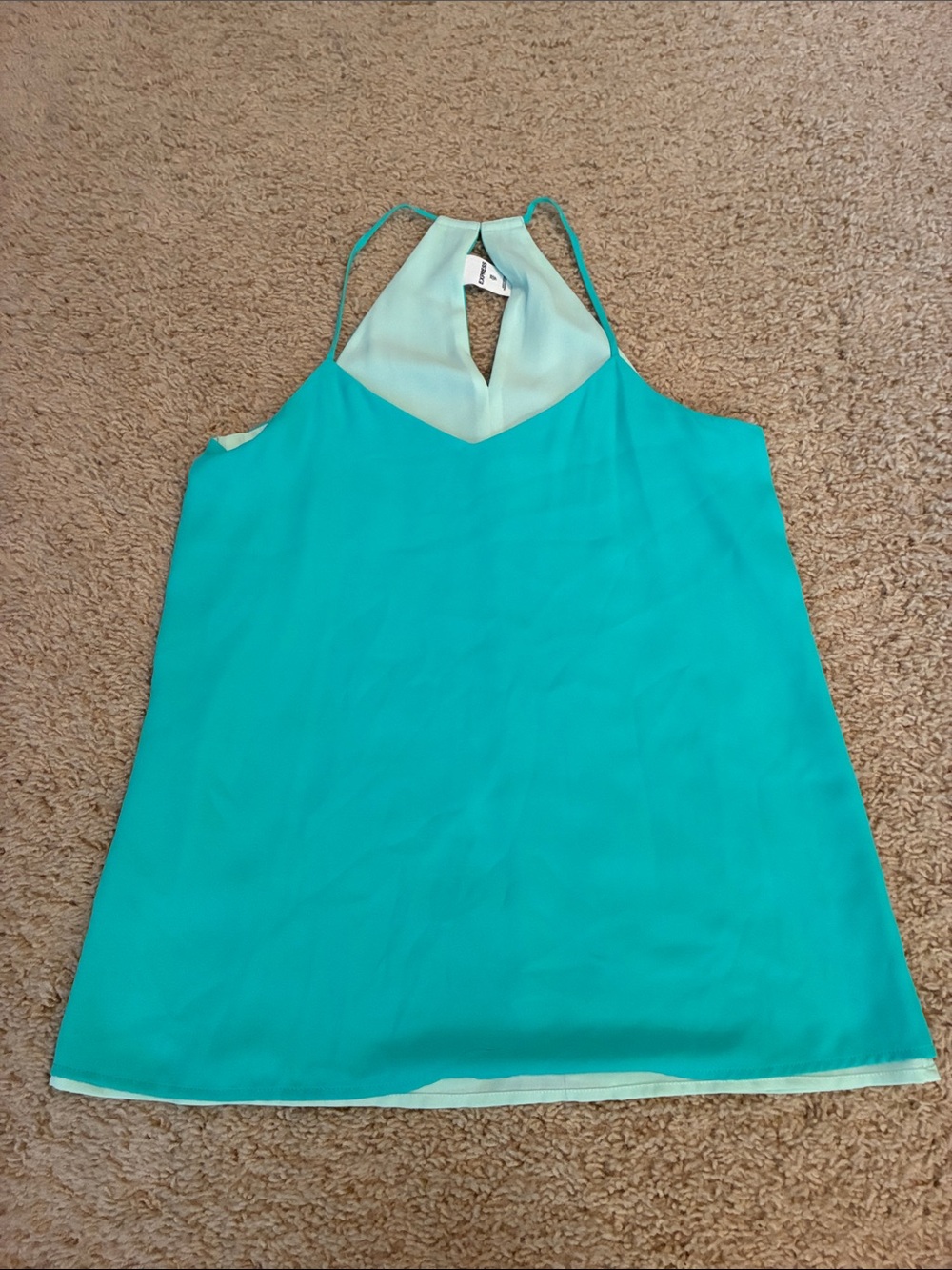 Express Teal Halter Camisole with Mint Yoke